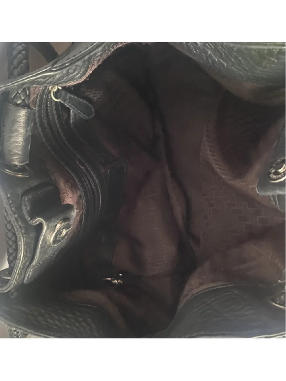Cole Haan Black Hobo Purse Braided Strap EUC